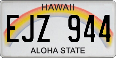 HI license plate EJZ944