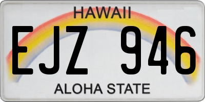HI license plate EJZ946