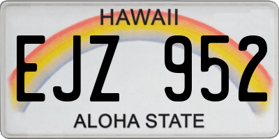 HI license plate EJZ952