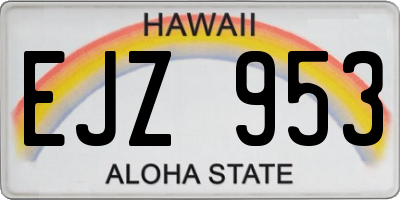 HI license plate EJZ953