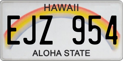 HI license plate EJZ954