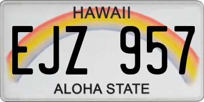 HI license plate EJZ957