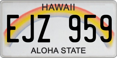 HI license plate EJZ959
