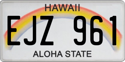 HI license plate EJZ961