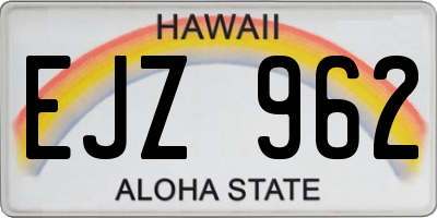 HI license plate EJZ962
