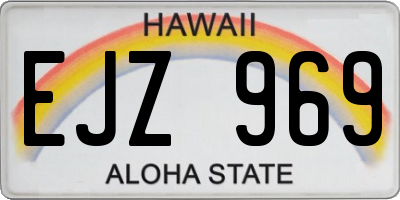 HI license plate EJZ969