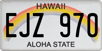 HI license plate EJZ970