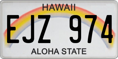 HI license plate EJZ974