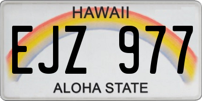 HI license plate EJZ977
