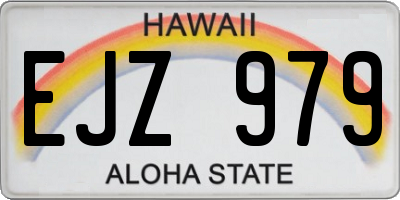 HI license plate EJZ979