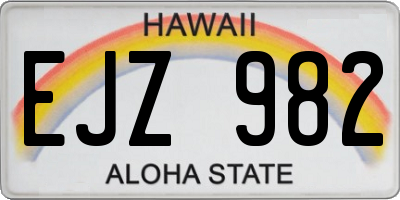 HI license plate EJZ982