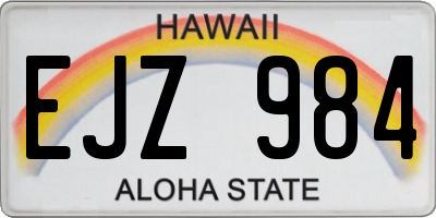HI license plate EJZ984