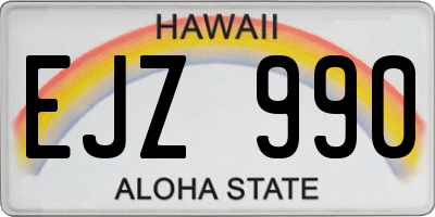 HI license plate EJZ990