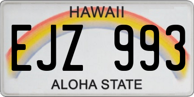 HI license plate EJZ993