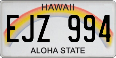 HI license plate EJZ994