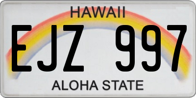 HI license plate EJZ997