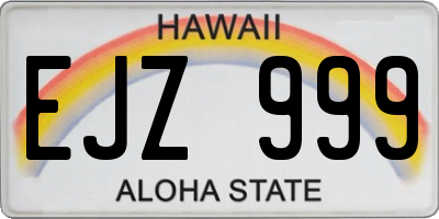 HI license plate EJZ999
