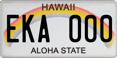 HI license plate EKA000