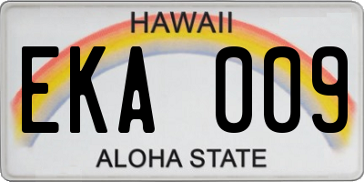 HI license plate EKA009