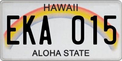 HI license plate EKA015