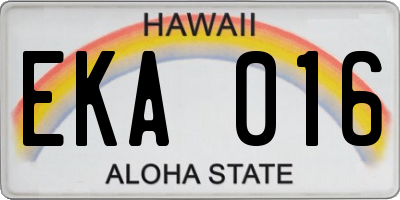 HI license plate EKA016