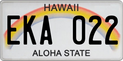 HI license plate EKA022
