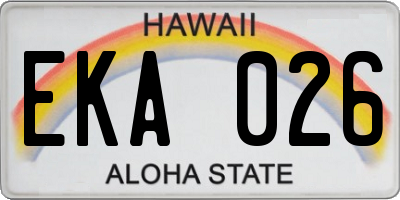 HI license plate EKA026