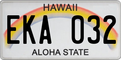 HI license plate EKA032