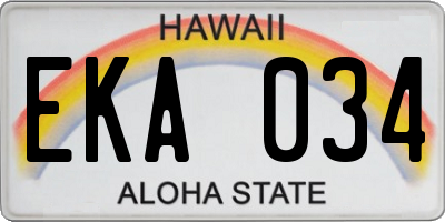 HI license plate EKA034