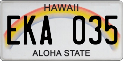 HI license plate EKA035
