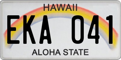 HI license plate EKA041