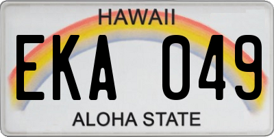 HI license plate EKA049