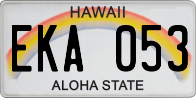 HI license plate EKA053