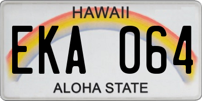 HI license plate EKA064