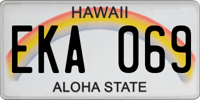 HI license plate EKA069