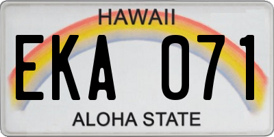 HI license plate EKA071
