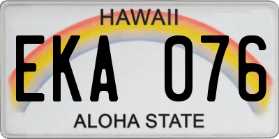 HI license plate EKA076
