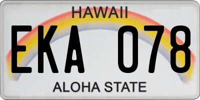HI license plate EKA078