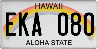 HI license plate EKA080