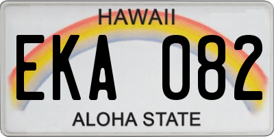 HI license plate EKA082