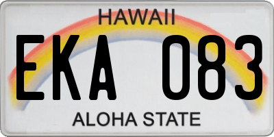 HI license plate EKA083