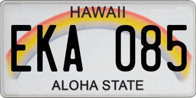 HI license plate EKA085