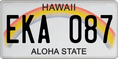 HI license plate EKA087