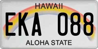 HI license plate EKA088