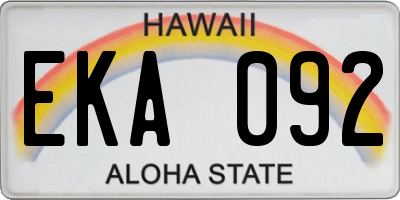 HI license plate EKA092