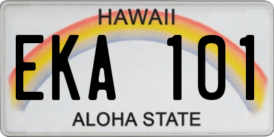 HI license plate EKA101
