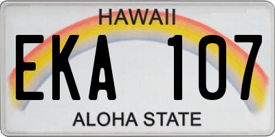 HI license plate EKA107