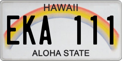 HI license plate EKA111