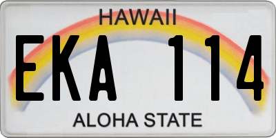 HI license plate EKA114