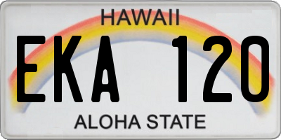 HI license plate EKA120